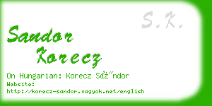 sandor korecz business card